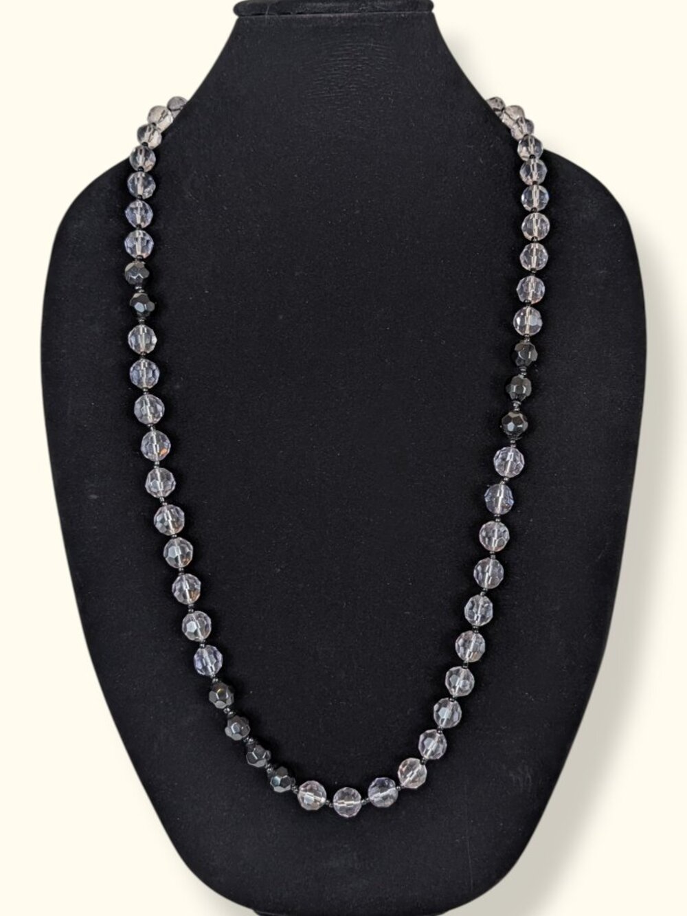 (2/$20) Metro 7 Black & Clear Beaded Necklace